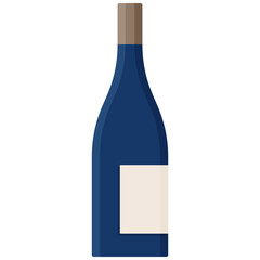 Wine bottle on white background