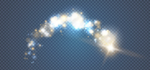 Gold glittering star dust lights