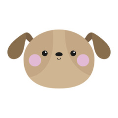 Dog puppy pooch icon. Cute cartoon kawaii funny baby character. Funny face round icon. Pink cheek. Help homeless animal concept. Adopt me. Pet adoption. Flat design. White background.