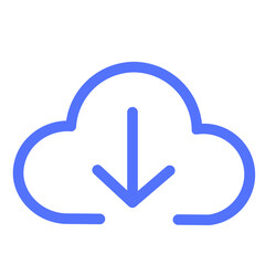 Cloud Data Download Save Server Storage Icon