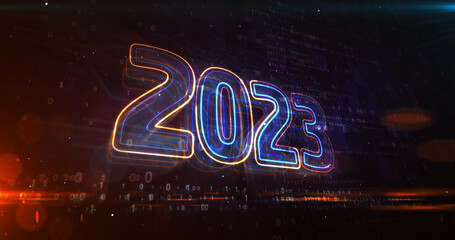 2023 year abstract concept 3d illustration