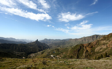 Fototapeta na wymiar A picture of the Roque Bentayga in Gran Canaria, Canary Islands