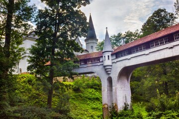 Historic fairy tale bridge in Ladek Zdroj - 545884180