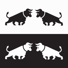 Bull animal vector logo design 