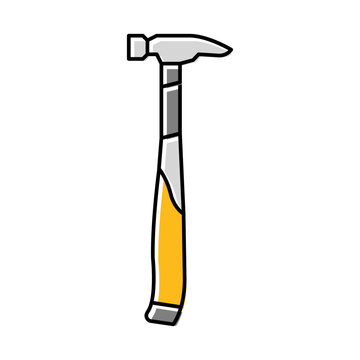 Framing Hammer Tool Color Icon Vector Illustration