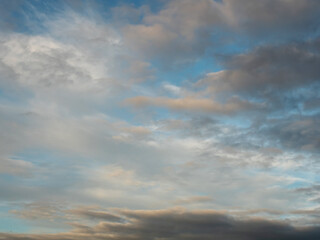 Obraz premium Dramatic sunset sky for design purpose of sky replacement. Nature background. Rich color tone. Calm and peaceful mood