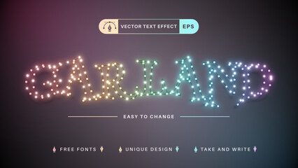 Garland - Editable Text Effect, Font Style