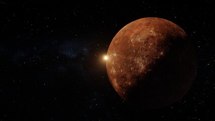 Obraz premium Space background with planet and stars. Elements of this image furnished by NASA.