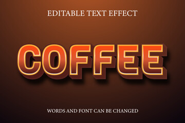 Coffee 3d gradient style text effect