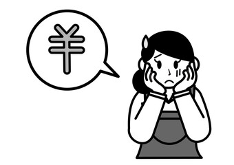 お金の心配をする若い主婦2