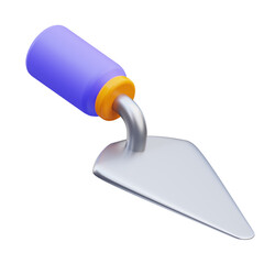 3d rendering of construction tool icon illustration, trowel