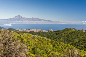 Fototapeta na wymiar La Gomera view on el Teide Canary islands from Garajonay