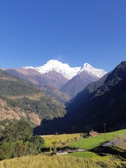 Fototapeta na wymiar Annapurna landscape in the mountains