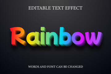 Rainbow 3d colorful style text effect