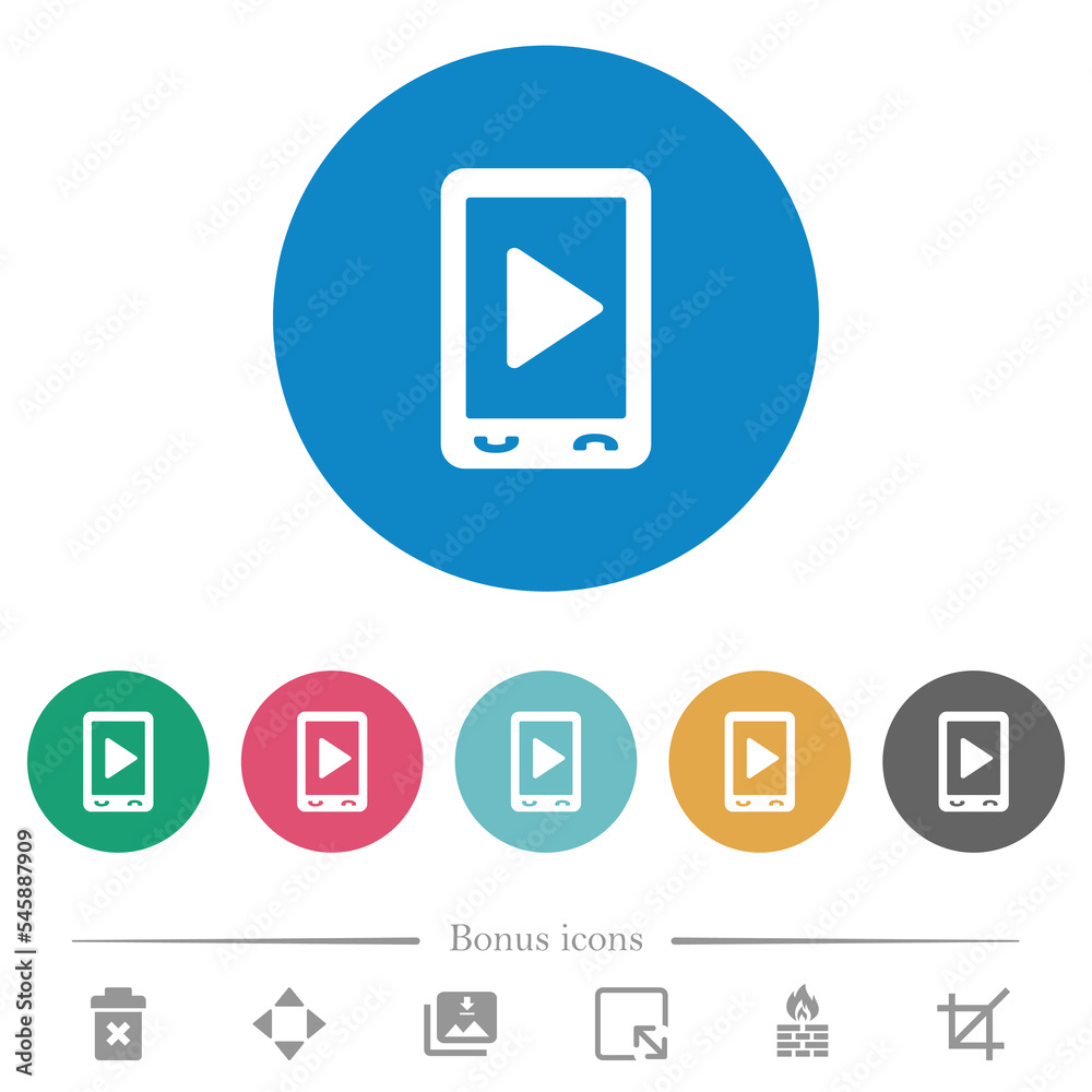 Canvas Prints mobile play media flat round icons