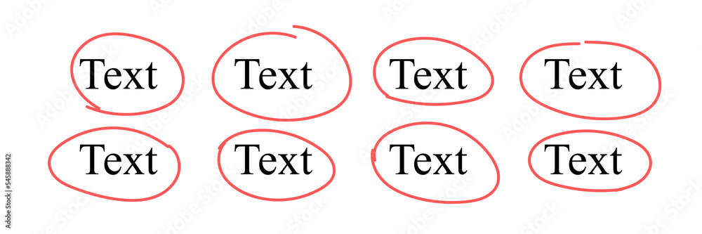 Fototapete stroke and highlight text. set of different elements
