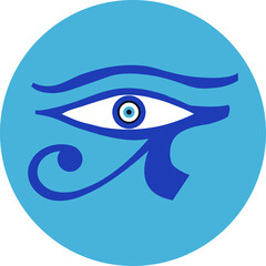 Eye of Horus of Blue evil eyes symbols Pattern background