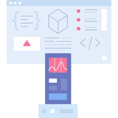 Obraz premium CI tool comparison icon vector coding programming