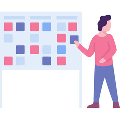 Vector IT office worker icon business online