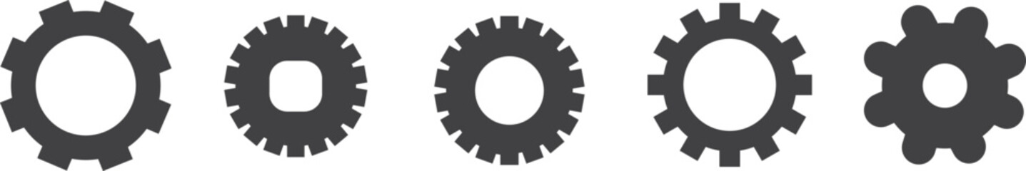 Gear setting icon vector collection. Cog wheel and gears isolated. Symbol of setting. Vector illustration