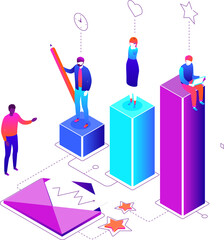 Business competition - modern colorful isometric illustration