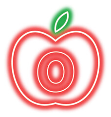 Apple Neon Alphabet O