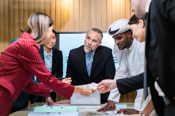 Group of multi-Ethnic businessman and businesswoman working in office. 