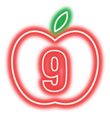 Apple Neon Number 9