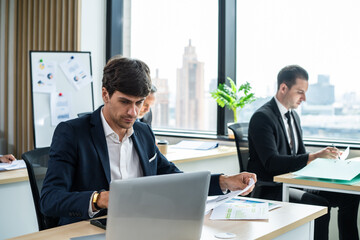 Group of young businessman worker working in the office with confidence.