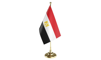 Egypt table flag on white background, 3d rendering, isolated