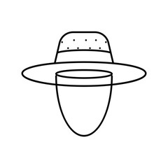 straw hat summer line icon vector illustration