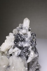 Quartz crystal Russia . Rock crystal druse. Crystal smoky quartz rauchtopaz 