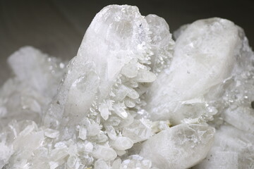 Quartz crystal Russia . Rock crystal druse. Crystal smoky quartz rauchtopaz 