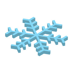Blue snowlake. Christmas and wintertime theme. 3D vector icon
