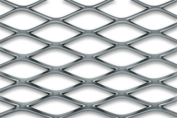 Standard (Raised) Expanded Metal grid top view - 3d rendering