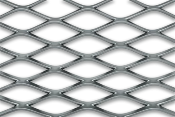 Fotobehang Standard (Raised) Expanded Metal grid top view - 3d rendering © bbsferrari