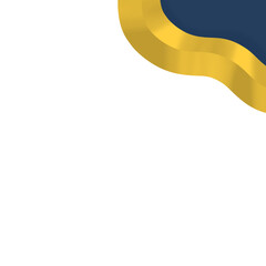 Blue Islamic Wave Corner Border with Gold Lines