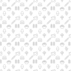 Vector seamless pattern of food is made of line icons. Perfect for web sites, wraps, wallpapers, postcards