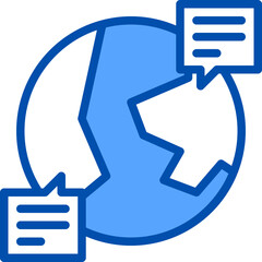 Global blue outline icon