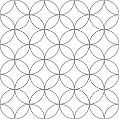 Simple vector seamless pattern of crossed circles for wrapping and printing