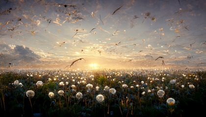 sunset in the field