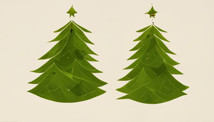 Christmas tree, snowflakes, winter, decorations, Christmas theme digital card illustration
