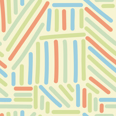 Pastel Lines, Kids Asbtract Seamless Pattern