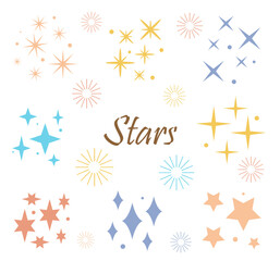 Color Stars sparkle symbols vector. The set of original vector stars sparkle. Christmas vector symbols isolated
