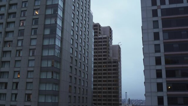 A still clip of buildings. This was taken near sunset and it feels very gloomy and quiet. 