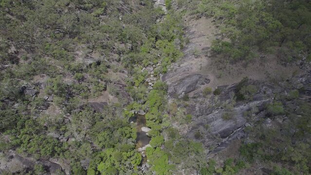 Drone Flight Over Landscape At Emerald Creek Falls In Mareeba, Australia