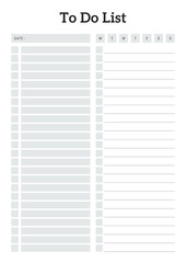 Black and white To Do List