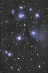 Les Pléiades amas d'étoiles objet M45