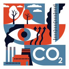 Obraz premium CO2 monitoring - control of carbon emissions