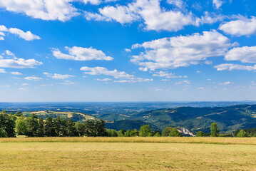 View of the panorama of Šumadija from Mountain Rajac, Serbia